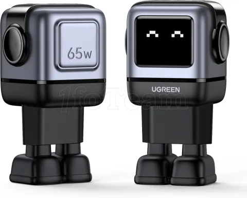 Photo de Chargeur secteur Ugreen Nexode Uno 2x USB-C + 1x USB-A 65W (Noir/Gris)