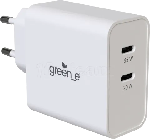 Photo de Chargeur secteur Universel Green-e 2x USB-C - 65W (Blanc)
