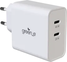 Photo de Chargeur secteur Universel Green-e 2x USB-C - 65W (Blanc)