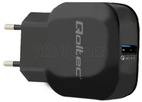 Photo de Chargeur secteur universel Qoltec USB Type C 3A Quick Charge (Noir)
