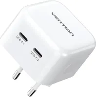 Photo de Chargeur secteur Vention GaN 2x USB-C 35W (Blanc)