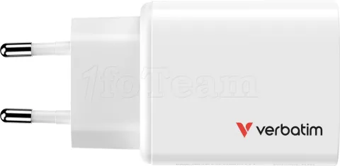 Photo de Chargeur secteur Verbatim Essentials GaN 2x USB-C + 1x USB-A 65W (Blanc)