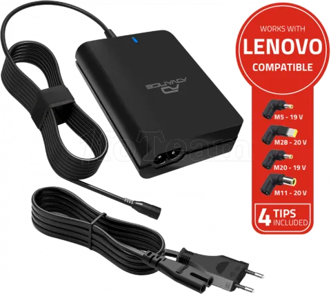Photo de Chargeur universel Advance compatible Lenovo 90W - 4 embouts