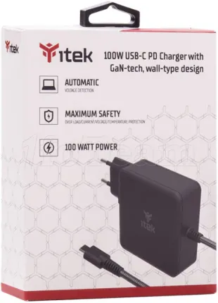 Photo de Chargeur universel Itek GaN USB-C pour ordinateur portable 100W