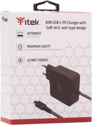 Photo de Chargeur universel Itek GaN USB-C pour ordinateur portable 65W
