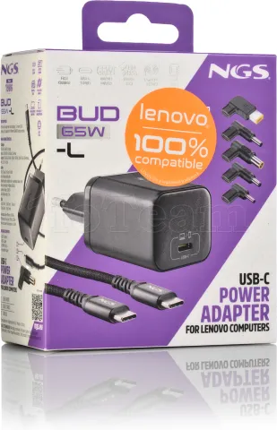 Photo de Chargeur universel NGS Bud USB-C pour ordinateur portable Lenovo 65W - 5 embouts