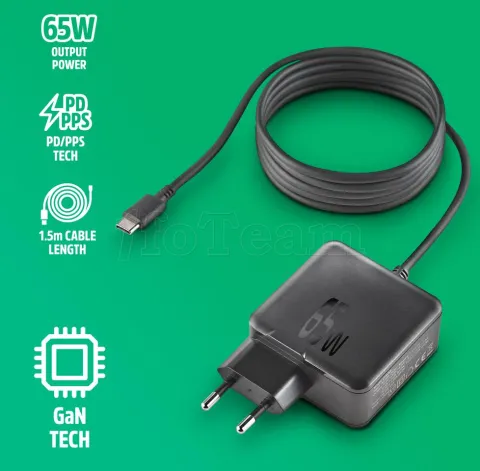 Photo de Chargeur universel NGS pour ordinateur portable Eon 65W (USB Type C)