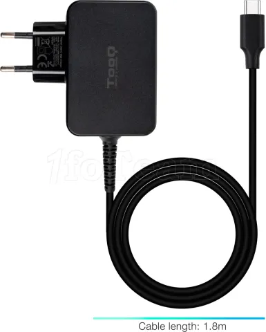 Photo de Chargeur universel TooQ 65W - USB-C (Noir)