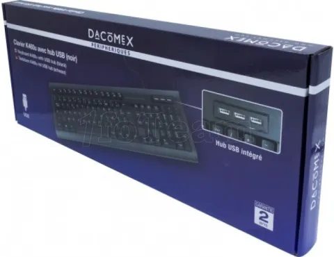 Photo de Clavier Dacomex K460-U avec hub USB intégré (Noir)