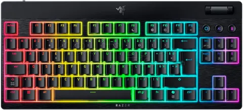 Photo de Clavier filaire Gamer mécanique (Razer Orange) Razer BlackWidow V4 Low-profile Tenkeyless HyperSpeed RGB (Noir)