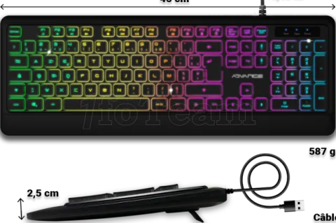 Photo de Clavier Gamer Advance GTA 220 RGB (Noir)