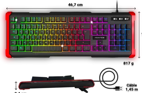 Photo de Clavier Gamer Advance GTA 240 RGB (Noir)