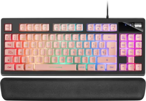 Photo de Clavier Gamer Mars Gaming MKAX RGB (Noir/Rose)