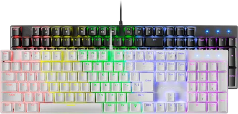 Photo de Clavier Gamer mécanique (Blue Switch) Mars Gaming MK422 RGB (Blanc)