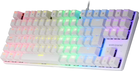 Photo de Clavier Gamer mécanique (Blue Switch) Mars Gaming MK80 RGB (Blanc)