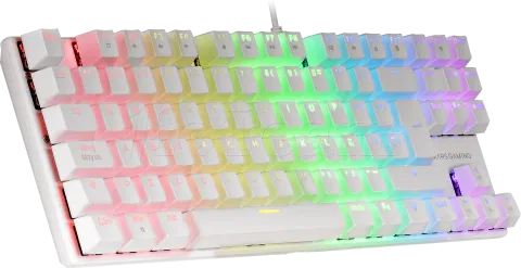 Photo de Clavier Gamer mécanique (Blue Switch) Mars Gaming MK80 RGB (Blanc)