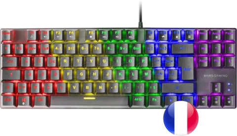 Photo de Clavier Gamer mécanique (Blue Switch) Mars Gaming MK80 RGB (Noir)