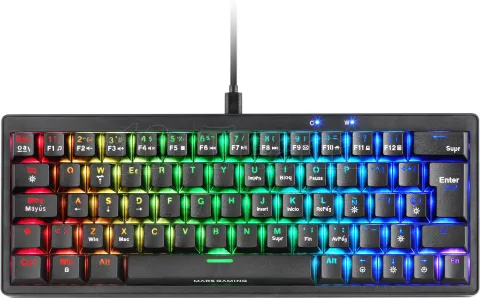 Photo de Clavier Gamer mécanique (Blue Switch) Mars Gaming MKMiniPro (Noir)