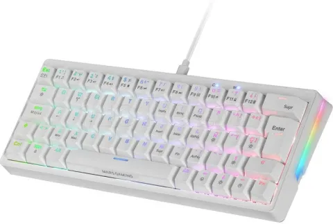 Photo de Clavier Gamer mécanique (Blue Switch) Mars Gaming MKMiniPro TKL RGB (Blanc)