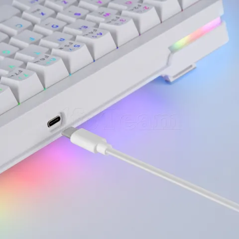 Photo de Clavier Gamer mécanique (Blue Switch) Mars Gaming MKMiniPro TKL RGB (Blanc)