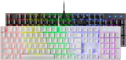 Photo de Clavier Gamer mécanique (Brown Switch) Mars Gaming MK422 RGB (Blanc)