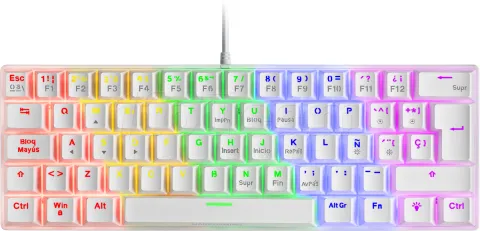 Photo de Clavier Gamer mécanique (Brown Switch) Mars Gaming MK60 RGB (Blanc)