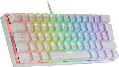 Photo de Clavier Gamer mécanique (Brown Switch) Mars Gaming MK60 RGB (Blanc)