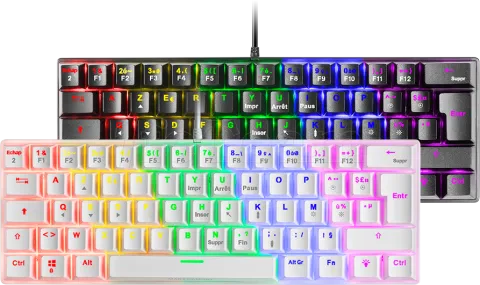 Photo de Clavier Gamer mécanique (Brown Switch) Mars Gaming MK60 RGB (Blanc)