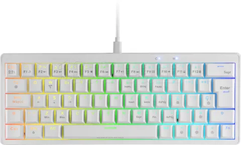 Photo de Clavier Gamer mécanique (Brown Switch) Mars Gaming MKMiniPro (Blanc)