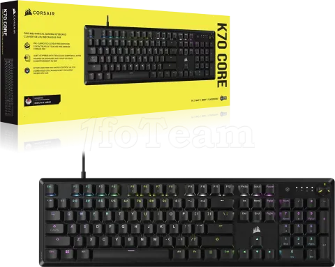 Photo de Clavier Gamer mécanique (Corsair MLX Red linear) Corsair K70 Core RGB (Noir)