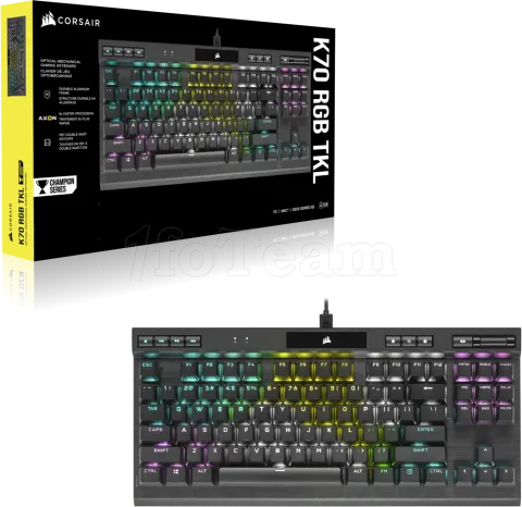 Photo de Clavier Gamer mécanique (Corsair OPX) Corsair K70 TKL Champions RGB (Noir)