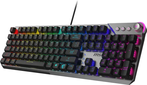 Photo de Clavier Gamer mécanique (Kailh Midnight Pro Silent) MSI Strike 600 RGB (Gris/Noir)