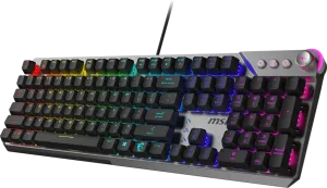 Photo de Clavier Gamer mécanique (Kailh Midnight Pro Silent) MSI Strike 600 RGB (Gris/Noir)