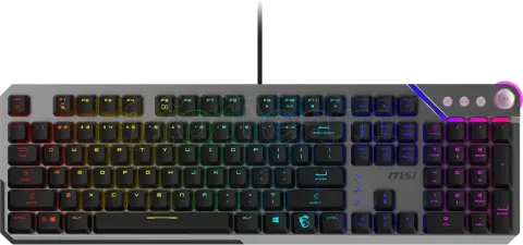 Photo de Clavier Gamer mécanique (Kailh Midnight Pro Silent) MSI Strike 600 RGB (Gris/Noir)