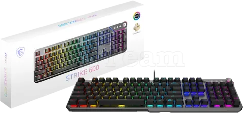 Photo de Clavier Gamer mécanique (Kailh Midnight Pro Silent) MSI Strike 600 RGB (Gris/Noir)