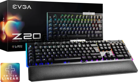 Photo de Clavier Gamer mécanique (Light Strike Silver) EVGA Z20 RGB (Noir)