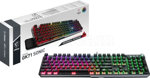 Photo de Clavier Gamer mécanique (MSI Sonic Red) MSI Vigor GK71 Sonic RGB (Noir)