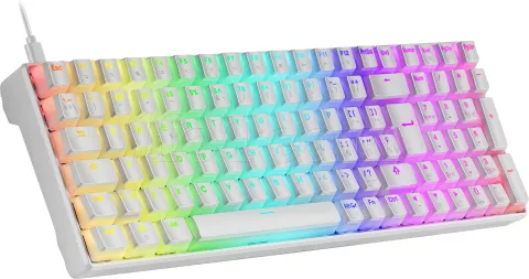 Photo de Clavier Gamer mécanique (Outemu Blue Switch) Mars Gaming MKUltra RGB (Blanc)