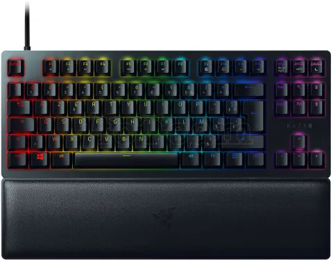 Photo de Clavier Gamer mécanique (Razer Linear Optical Red) Razer Huntsman V2 TKL RGB (Noir)