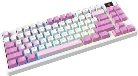 Photo de Clavier Gamer sans fil Bluetooth mécanique MSI Forge GK600 TKL RGB (Blanc/Violet)