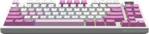 Photo de Clavier Gamer sans fil Bluetooth mécanique MSI Forge GK600 TKL RGB (Blanc/Violet)