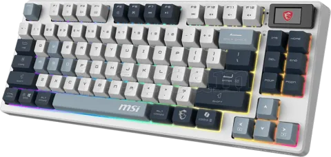 Photo de Clavier Gamer sans fil Bluetooth mécanique MSI Forge GK600 TKL Sky RGB (Blanc)