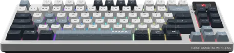 Photo de Clavier Gamer sans fil Bluetooth mécanique MSI Forge GK600 TKL Sky RGB (Blanc)