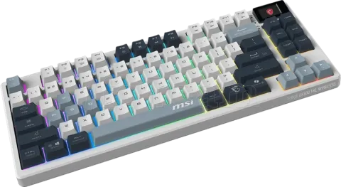 Photo de Clavier Gamer sans fil Bluetooth mécanique MSI Forge GK600 TKL Sky RGB (Blanc)