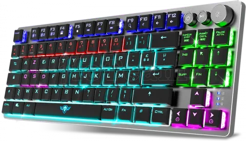 Photo de Clavier Gamer sans fil Bluetooth mécanique (Red Low Profile) Spirit of Gamer Xpert K1300 RGB (Argent)