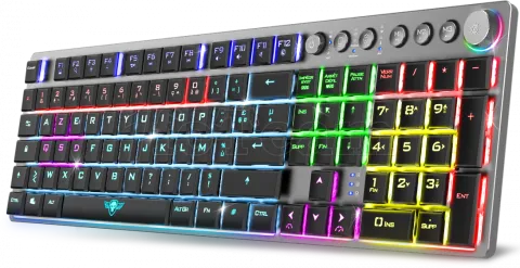 Photo de Clavier Gamer sans fil Bluetooth mécanique (Red Low Profile) Spirit of Gamer Xpert K1500 RGB (Argent)