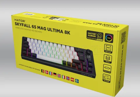 Photo de Clavier Gamer sans fil magnétique (Hator Aurum Linear) Hator Skyfall 65 Mag Ultima 8K TKL RGB (Noir)