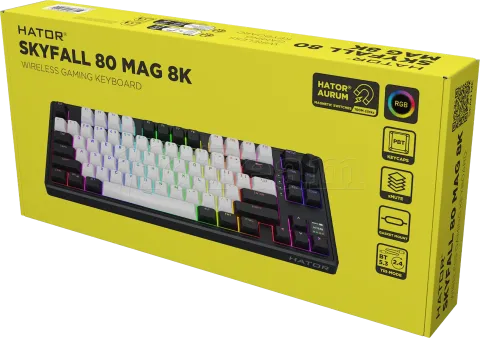 Photo de Clavier Gamer sans fil magnétique (Hator Aurum Linear) Hator Skyfall 80 Mag Ultima 8K TKL RGB (Noir)