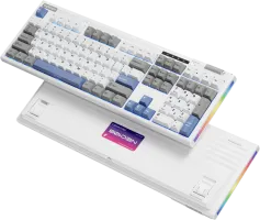 Photo de Clavier Gamer sans fil mécanique (BSON Lavender) 1stPlayer Neo108 ARGB (Bleu/blanc)