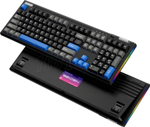 Photo de Clavier Gamer sans fil mécanique (BSON Lavender) 1stPlayer Neo108 ARGB (Noir/Bleu)